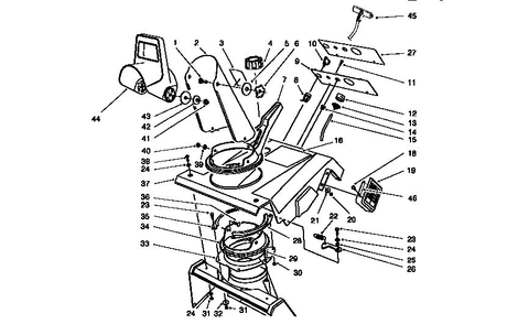 Upper Shroud Assembly 2 Diagram and Parts List for 320 28222-8900001 & UP Lawn Boy Snow Blower
